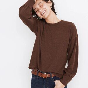 Madewell Brushed Knit Sweatshirt (Brown) S